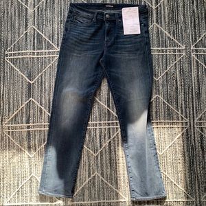 Express Slim Straight Dark Denim Jeans - Sz 32